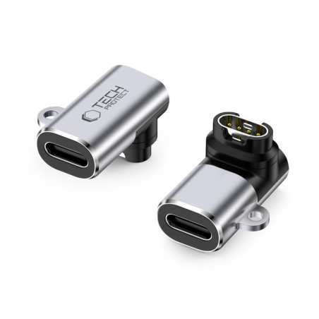 Adaptér Tech-Protect Ultraboost USB-C úhlový pro hodinky Garmin - šedý