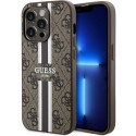 Kryt Guess 4G Printed Stripes pro iPhone 15 Pro - hnědá