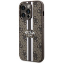 Kryt Guess 4G Printed Stripes pro iPhone 15 Pro - hnědá