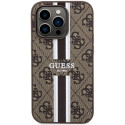 Kryt Guess 4G Printed Stripes pro iPhone 15 Pro - hnědá