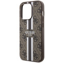 Kryt Guess 4G Printed Stripes pro iPhone 15 Pro - hnědá