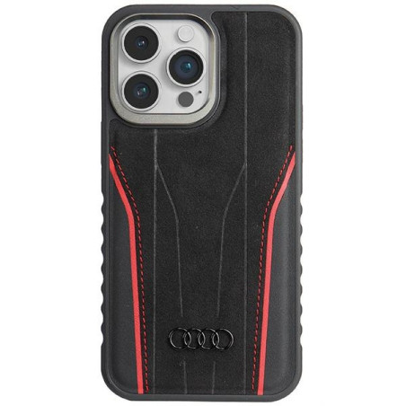 Pouzdro Audi s MagSafe pro iPhone 15 Pro Max – černá/červená