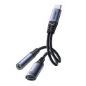 Joyroom SY-C02 – 2v1 DAC adaptér z USB-C na USB-C + 3,5mm jack – černý