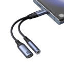 Joyroom SY-C02 – 2v1 DAC adaptér z USB-C na USB-C + 3,5mm jack – černý