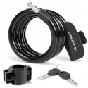 Wozinsky WPB-01R Portable Bike Lock with Anti-Theft Cable and 2 Keys for Electric Bikes and Motorcycles - Black