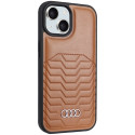 Pouzdro Audi MagSafe pro iPhone 15 Plus / 14 Plus – hnědé