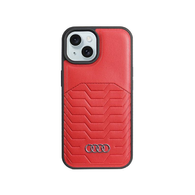 Pouzdro Audi pro iPhone 15 Plus / 14 Plus - červené