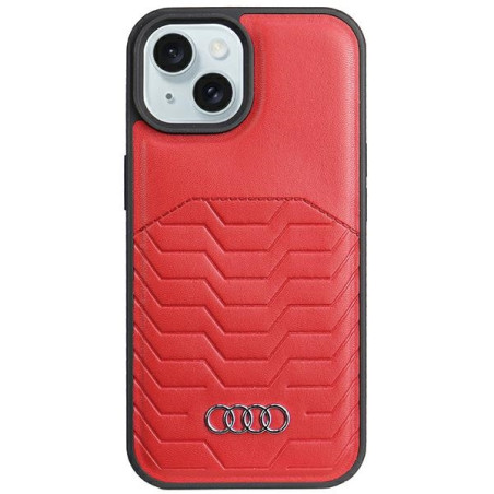 Pouzdro Audi s MagSafe pro iPhone 15 Plus/14 Plus - červené