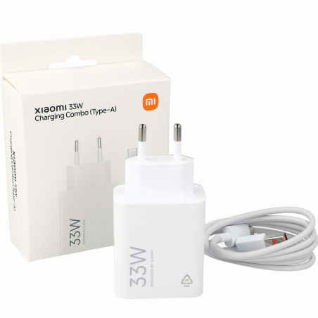 Nabíječka do sítě Xiaomi MDY-16-EF 1x USB-A 33W s kabelem USB-C 3A - bílá