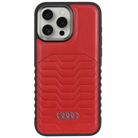Pouzdro Audi s MagSafe pro iPhone 15 Pro - červené