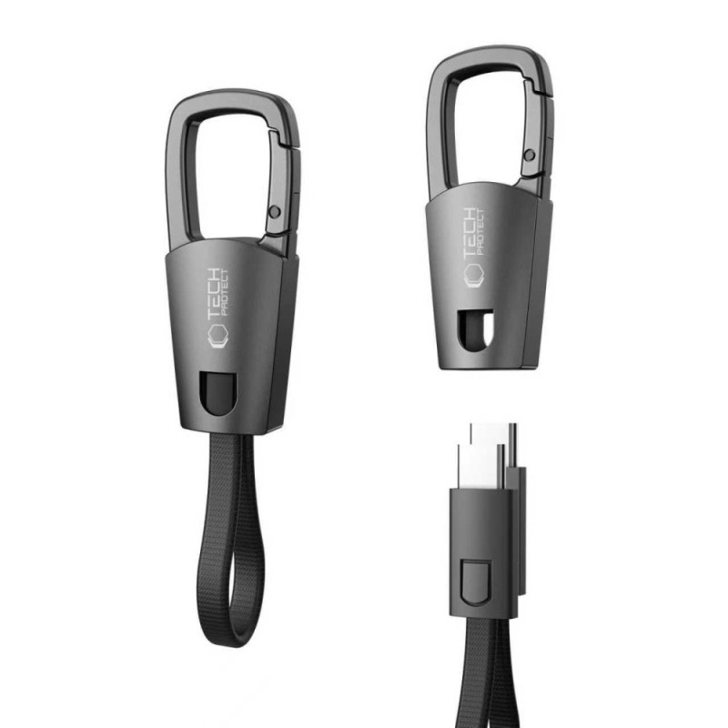 Kabel Tech-Protect Ultraboost DNA s přívěskem USB-C PD 60W / 3A - šedý