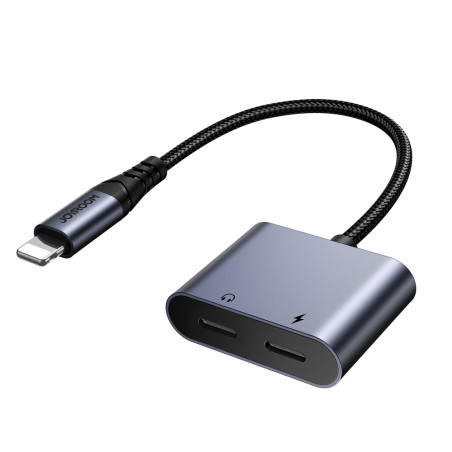 Joyroom SY-L02 – DAC adaptér Lightning na 2× Lightning (nabíjení + audio) – černý