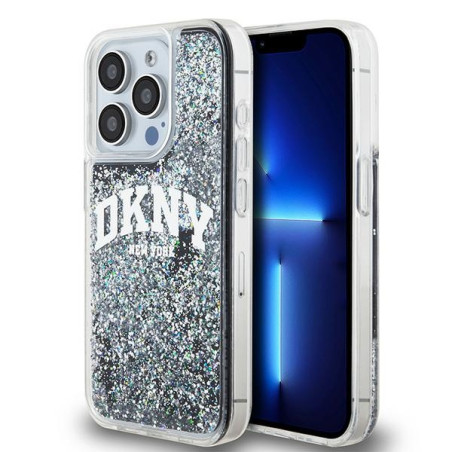 Kryt DKNY Liquid Glitter Big Logo pro iPhone 14 Pro - černý