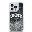 Pouzdro DKNY LIQUID GLITTER BIG LOGO iPhone 15 Pro černé
