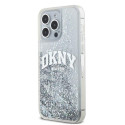 Kryt DKNY Liquid Glitter Big Logo pro iPhone 15 Pro - bílá