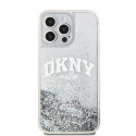 Kryt DKNY Liquid Glitter Big Logo pro iPhone 15 Pro - bílá