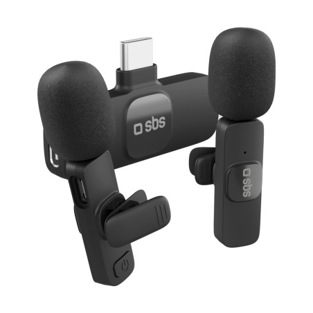 Mikrofony SBS klopové s přijímačem USB-C 2 ks - černé