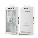 Kryt DKNY Liquid Glitter Big Logo pro iPhone 15 Pro - bílá