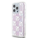 Kryt DKNY LIQUID GLITTER MULTILOGO iPhone 15 Pro - růžové