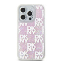 Kryt DKNY LIQUID GLITTER MULTILOGO iPhone 15 Pro - růžové