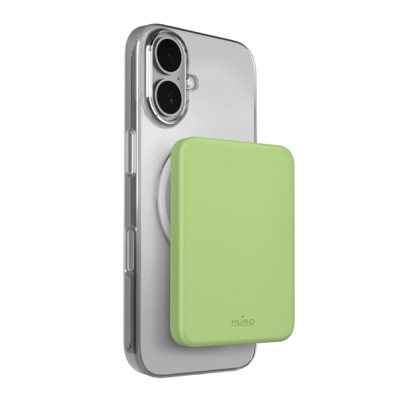 Powerbanka Puro 4200mAh ultratenká MagSafe USB-C - zelená