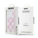 Kryt DKNY LIQUID GLITTER MULTILOGO iPhone 15 Pro - růžové
