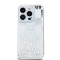 Kryt DKNY Liquid Glitter Multilogo iPhone 15 Pro - white