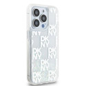 Kryt DKNY Liquid Glitter Multilogo iPhone 15 Pro - white