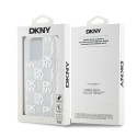 Kryt DKNY Liquid Glitter Multilogo iPhone 15 Pro - white