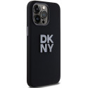 Kryt DKNY Liquid Silicone Metal Logo iPhone 15 Pro - černá
