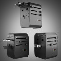 SBS Universal GaN Travel Adapter 70W 3xUSB-C 2xUSB-A with Case - Black