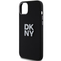 Kryt DKNY Liquid Silicone Metal Logo iPhone 15 Plus / 14 Plus černý