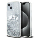 Kryt DKNY Liquid Glitter Big Logo pro iPhone 15/14/13 - white