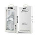 Kryt DKNY Liquid Glitter Big Logo pro iPhone 15/14/13 - white