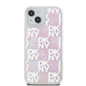 Kryt DKNY Liquid Glitter Multilogo pro iPhone 15/14/13 - pink