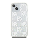 Kryt DKNY Liquid Glitter Multilogo pro iPhone 15/14/13 - bílá