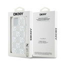 Kryt DKNY Liquid Glitter Multilogo pro iPhone 15/14/13 - bílá