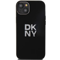 Kryt DKNY Liquid Silicone Metal Logo pro iPhone 15/14/13 - černý