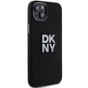 Kryt DKNY Liquid Silicone Metal Logo pro iPhone 15/14/13 - černý