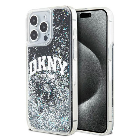 Pouzdro DKNY Liquid Glitter Big Logo iPhone 15 Pro Max černé