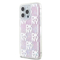 Kryt DKNY Liquid Glitter Multilogo pro iPhone 15 Pro Max - růžové