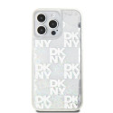 Kryt DKNY Liquid Glitter Multilogo iPhone 15 Pro Max - bílá