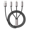 Kabel 3v1 Tech-Protect UltraBoost USB-A/microUSB, USB-C, Lightning 3,5 A 1 m Šedý