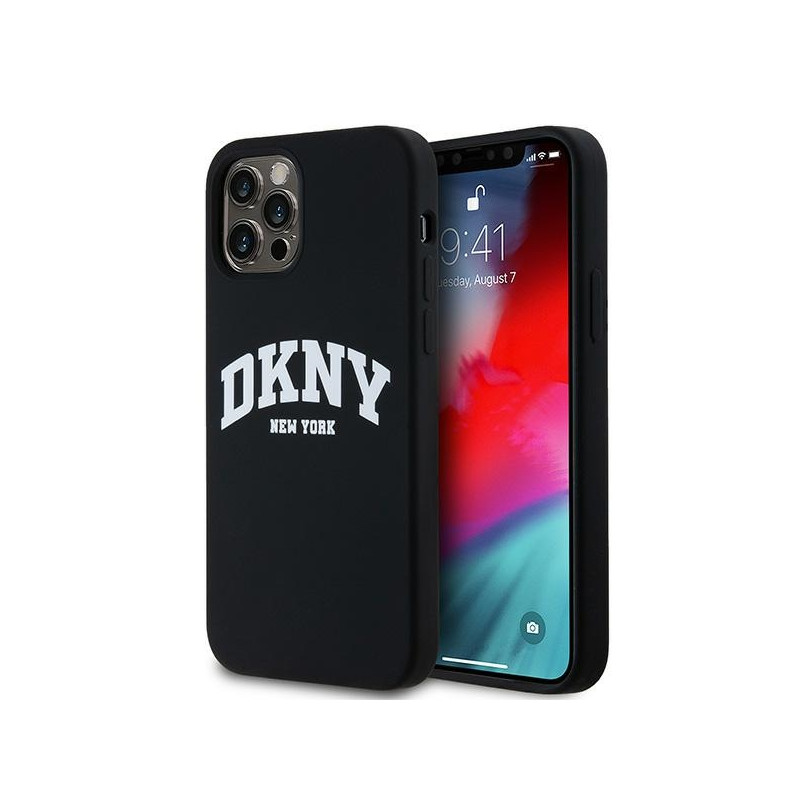 Kryt DKNY LIQUID SILICONE pro iPhone 12 / iPhone 12 Pro - black