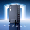 Nabíjecí stanice Wozinsky WSL-240 GaN QC3 - 200W - černá