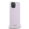 DKNY Liquid Silicone Logo MagSafe kryt iPhone 14/15/13 - růžová