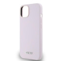 DKNY Liquid Silicone Logo MagSafe kryt iPhone 14/15/13 - růžová