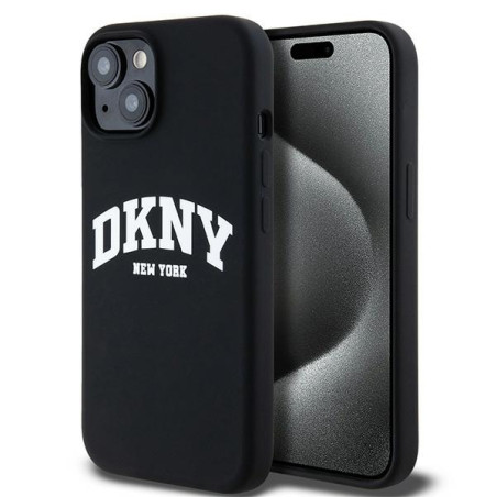 Kryt DKNY Liquid Silicone MagSafe pro iPhone 14/15/13 - černý