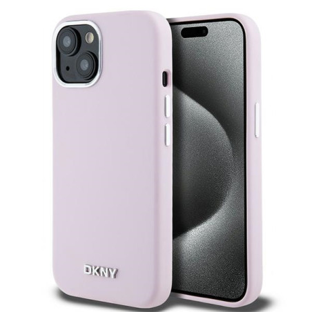 Kryt DKNY LIQUID SILICONE MagSafe pro iPhone 15 Plus růžový
