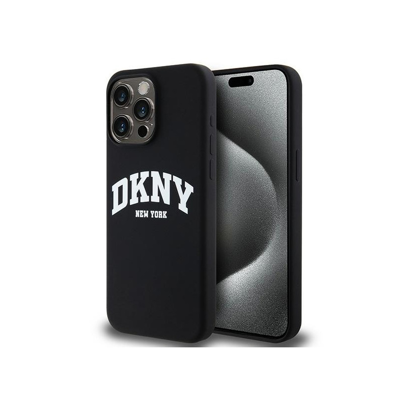 Kryt DKNY LIQUID SILICONE pro iPhone 15 Pro Max - černý